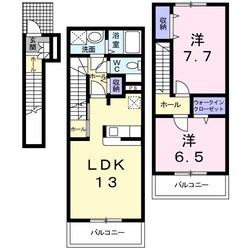 中川原駅 徒歩4分 2階の物件間取画像